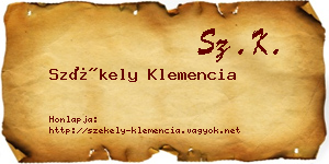 Székely Klemencia névjegykártya